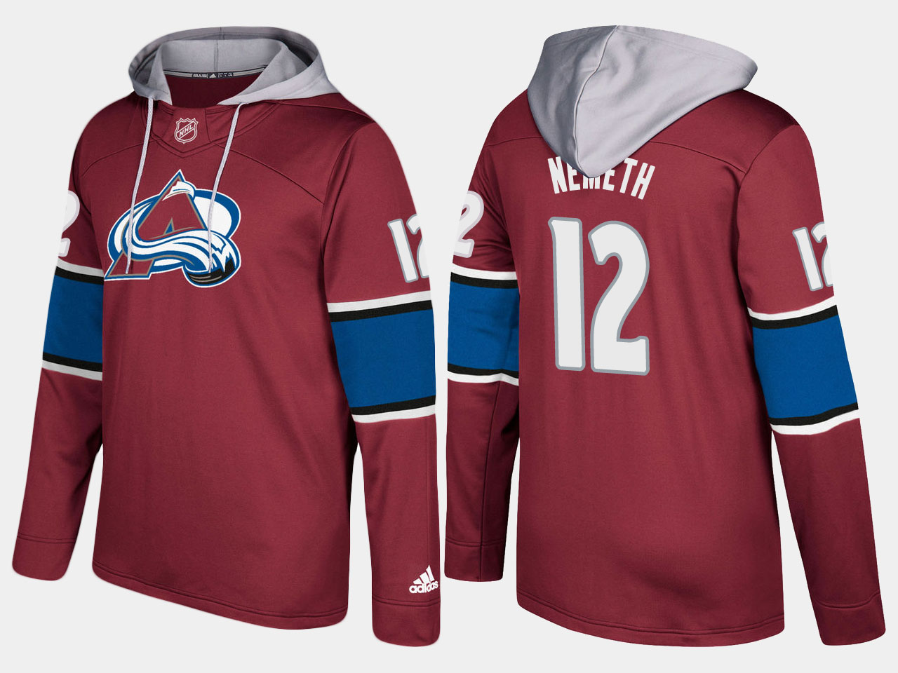 Men NHL Colorado avalanche #12 patrik nemeth burgundy hoodie->colorado avalanche->NHL Jersey
